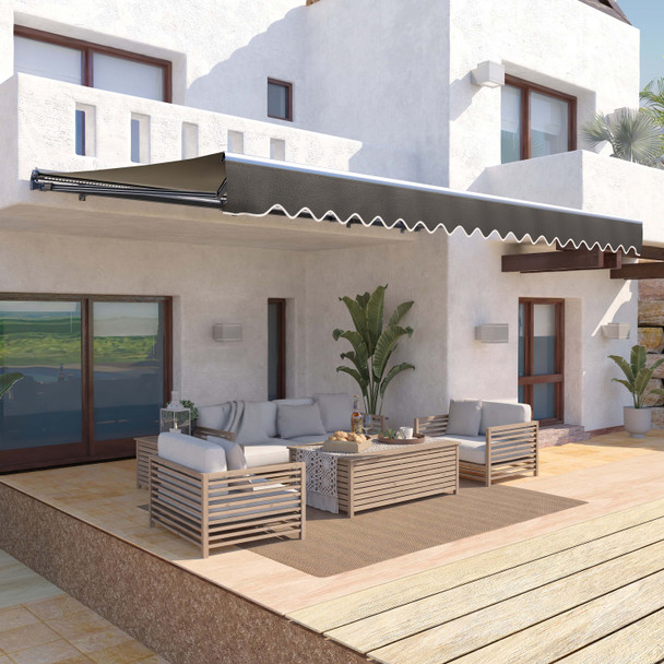 Retractable Awning extended over a patio